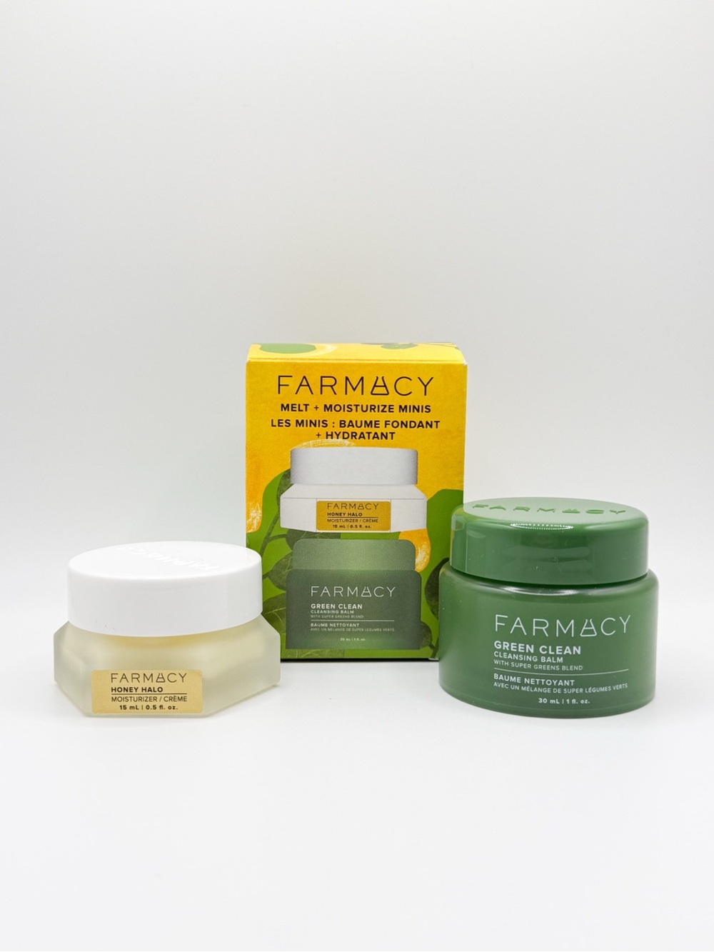 Farmacy Minis Set Green Clean Cleansing Balm & Honey Halo Moisturizer